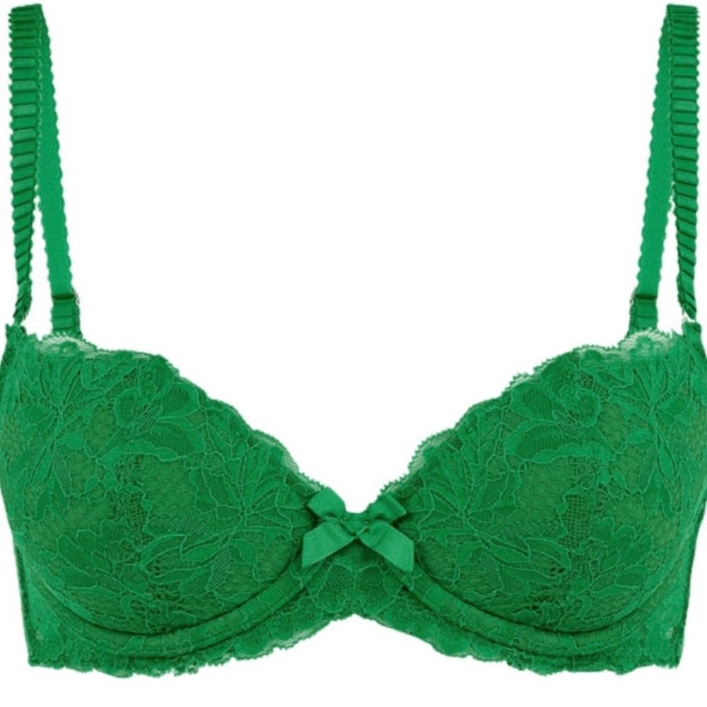 🎉HP🎉 Offers Welcome! NWT Green lace Agent Provocateur Padded Bra 32C B001